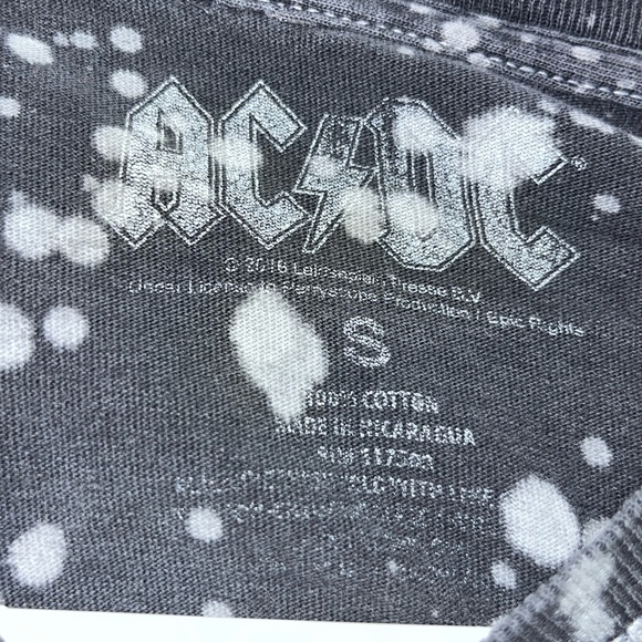 AC/DC Black and White Distressed Tee - Picture 4 of 5
